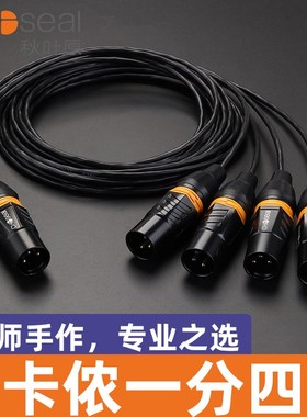 秋叶原卡b农一分四线1母转4公卡农线音频线一分四音响线1拖4分叉