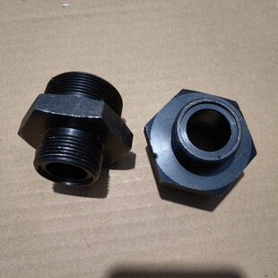 M36 2平面O型圈槽双外丝大六角高压铁接头发黑4836 2组 直通M48