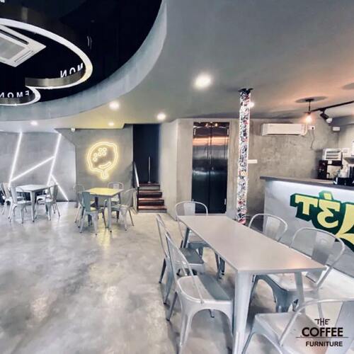 网红工业风铁艺桌椅组合金属餐椅商用桌椅户外铁艺桌椅铁艺圆餐桌