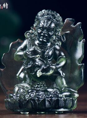 欧斯特 琉璃摆件黑财神中式 五姓财神家居装饰品摆设吉祥物特小号