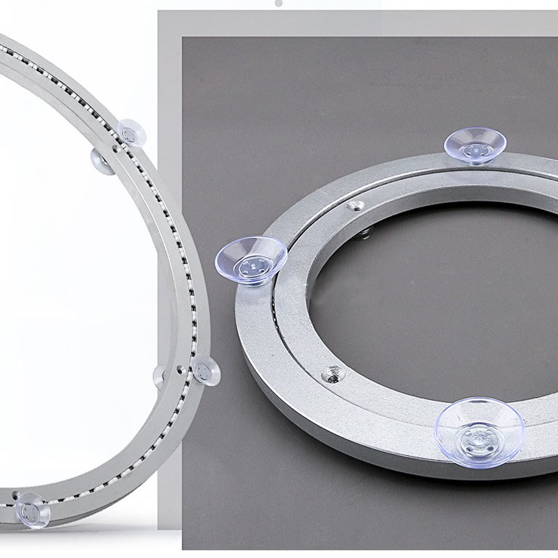 吸盘铝合金餐桌转盘底座转芯消音轴承家用大理石玻璃X圆桌旋转圆