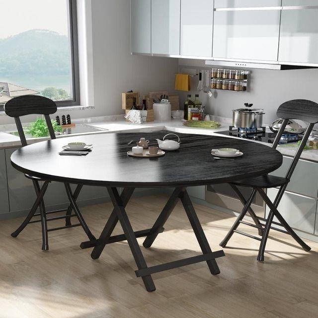 圆桌子折叠餐桌家用简易圆形宿桌大桌子小户型租房见详情舍饭桌椅