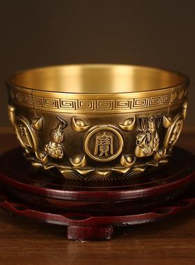 黄铜聚办宝碗YOK摆件桌面盆摆件客厅公饰室乔迁新居客厅装摆件礼