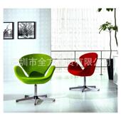 厅黑现代轻奢皮质旋转白休闲椅子QF B303 房间脑电椅客接待桌椅QF