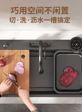 30房4不钢厨洗菜盆加厚家用纳锈米手工不锈钢水槽85668槽大单洗碗