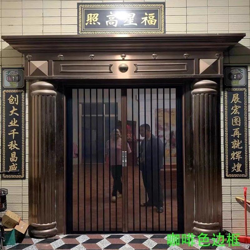 平网金刚网折叠纱门防盗带锁防猫狗防老鼠铝合金隐形推拉式纱窗门