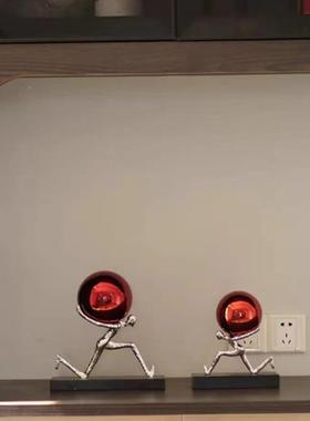 现代轻奢厅电视客柜书BJ0098柜玄关办公室术负重艺前行摆件乔迁饰