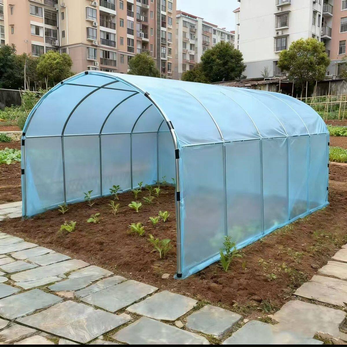 镀锌钢管拱棚架毛节瓜丝瓜苦瓜种植盖膜铁拱棚葡萄藤架菜园保温棚