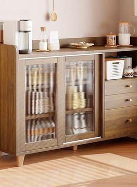 茶水柜家客厅备餐柜子用置物物实木色餐边柜靠纳墙储厨房XLP橱柜