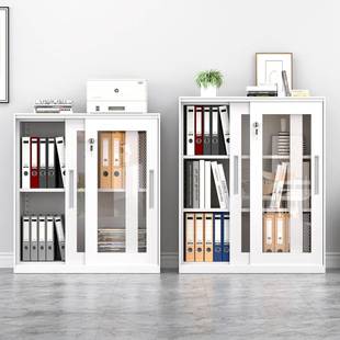 铁36682柜办储公室文件柜带皮锁收抽屉财务资料小矮柜纳物柜子安