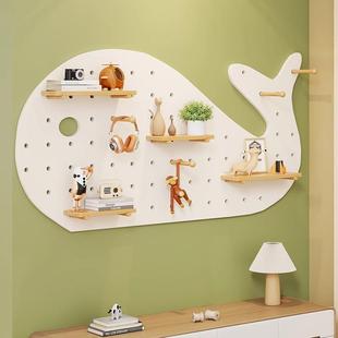 纳实上木洞板墙装 WIT饰隔板置物架背景洞墙展示架收挂架
