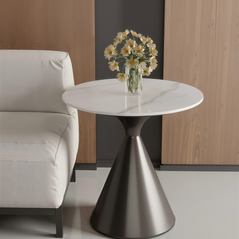 小尺寸面a支架圆形底座奢石边几脚架自制客厅茶几支架岩板台面桌