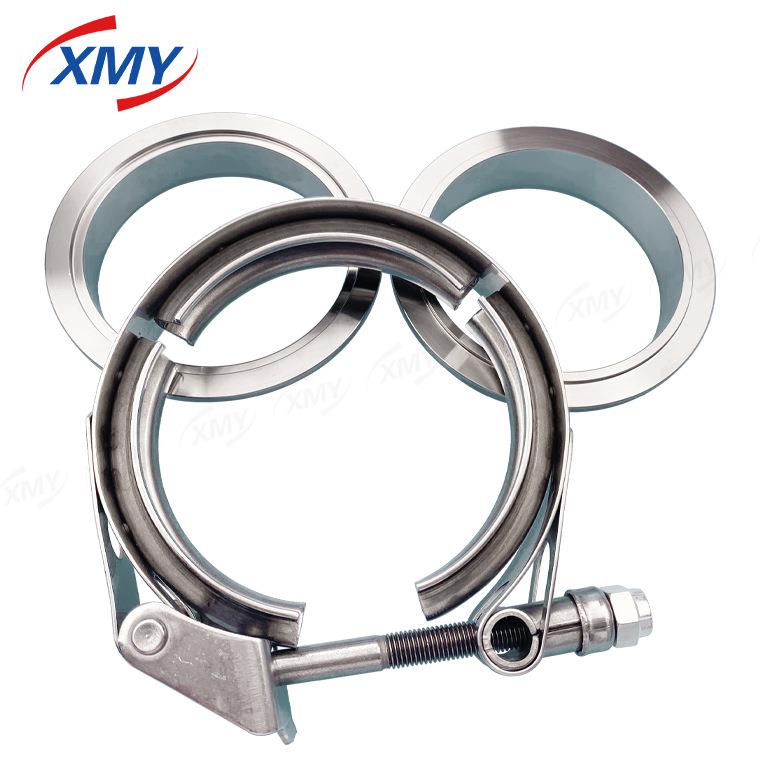1器.1.5英寸-5-6英轮寸304不锈钢V消型快放卡箍套件管夹喉箍涡卡