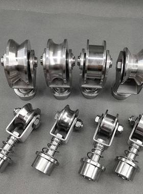 304锈不钢万向轮平移别墅门弹簧移电机轮万门向活（304）4门动轮