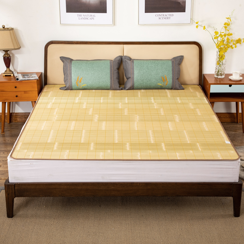 夏季竹席凉席1.j8m1.5米双人直筒全青席子天然生态竹凉席单面透气