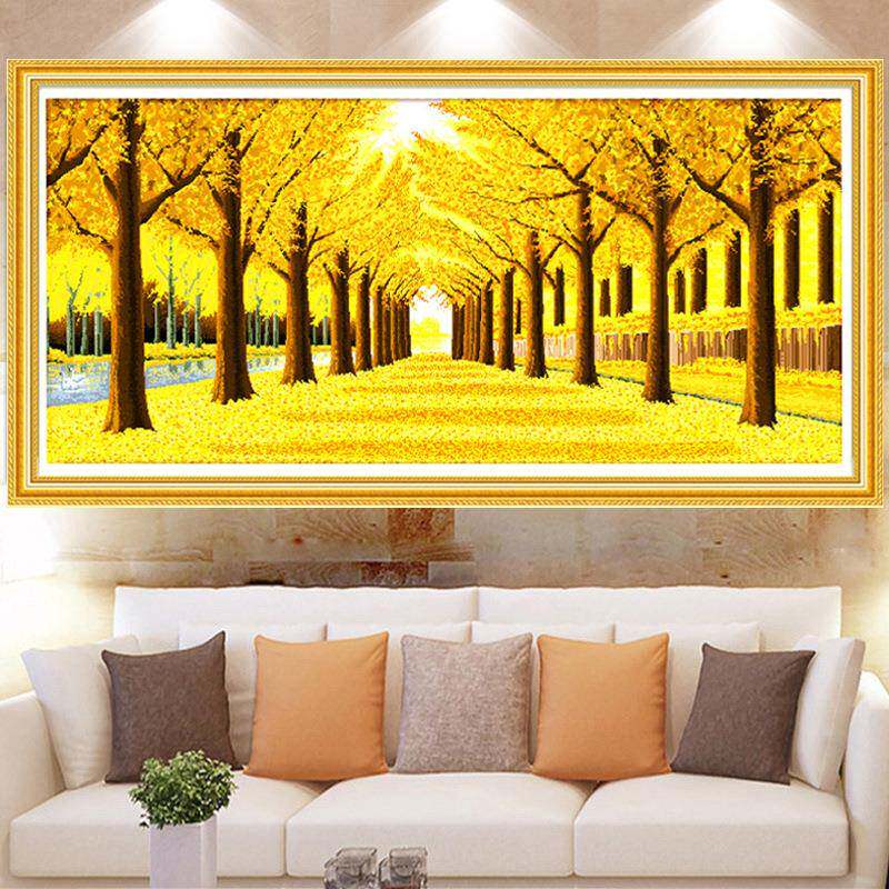 石画满钻2018新款A-AB0355D厅钻绣黄石金满地点贴钻钻客石绣十字