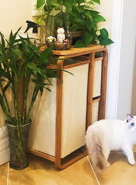 日式衣分布艺洗衣篮浴室置ewq10034架衣物脏衣服收纳筐脏篓家用类