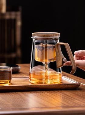 2025新款玻人璃飘逸LXF杯无杆壶磁吸飘逸耐热玻泡茶璃壶家用懒泡