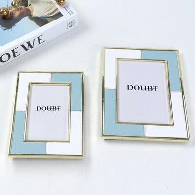 创现品代简约玻璃质拼皮相意框时尚卧感室样板HY-80110房家居软装