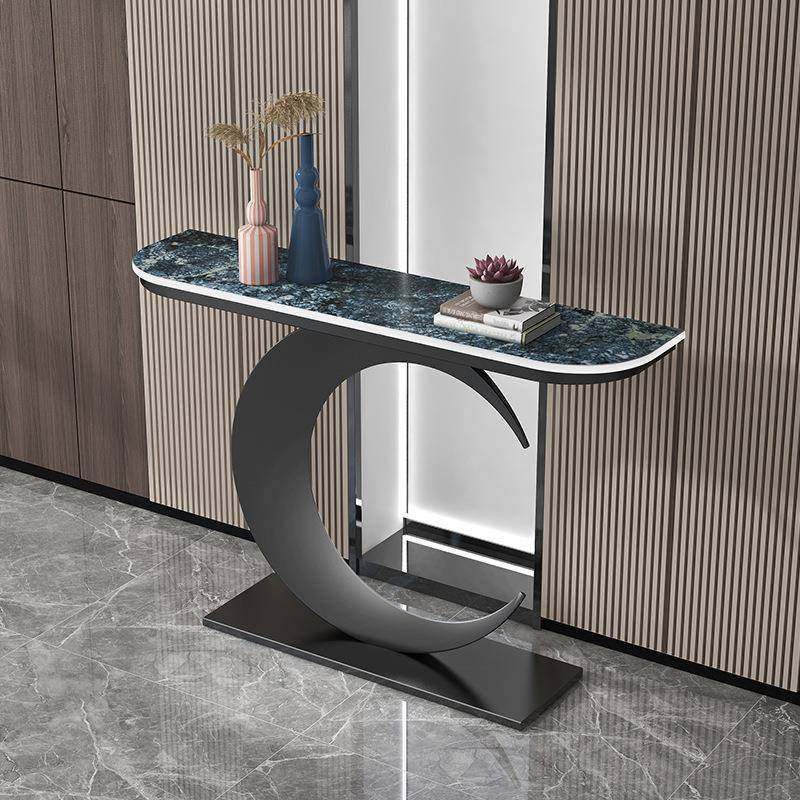 轻奢玄关桌现代入简约窄廊玄条案靠墙过道走装128饰金色端景台户