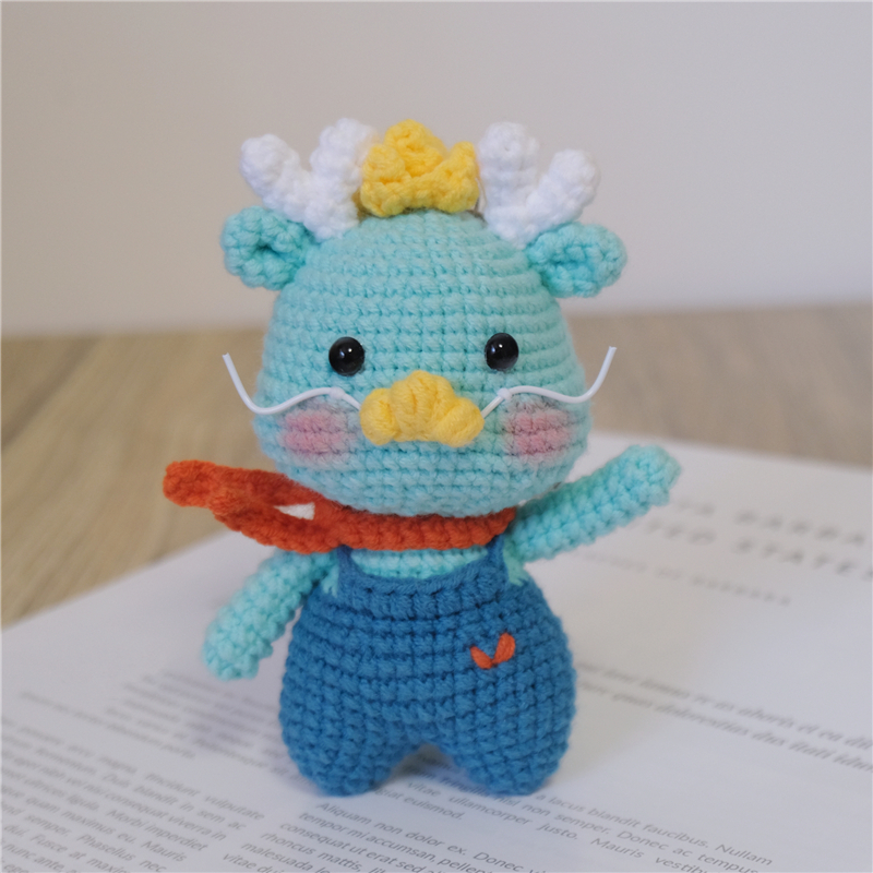 勾线手工十二生j肖龙可爱玩偶钥匙扣手工礼物挂件DIY编织材料包