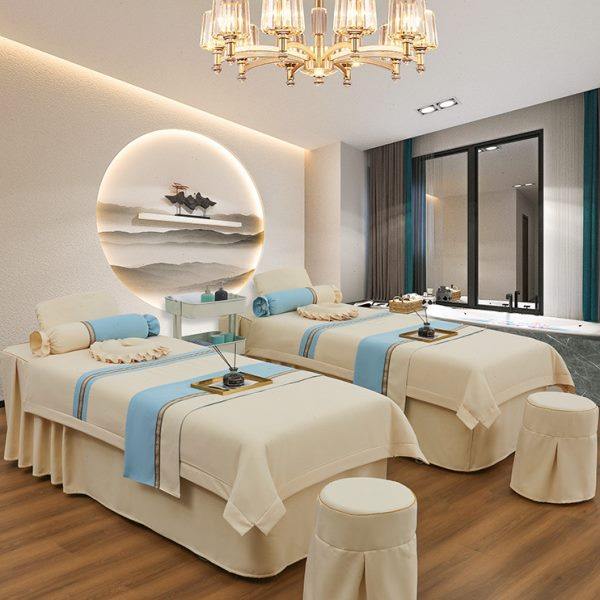 高品质美容床罩四件套亲肤棉轻奢纯色按摩床裙四季通用美容院专用,床上用品,床罩定制,淘宝优惠券,粉丝福利购,淘宝优惠卷