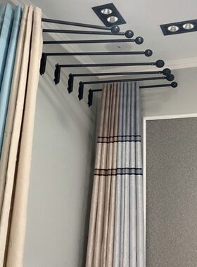 洪举窗帘展示架可移动挂样摇摆杆吊卡窗帘架布片样品展架摇摆架子