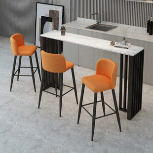 家用休闲风客厅隔断吧台桌沙发旁水吧台岩板窄款阳台长条桌椅组合