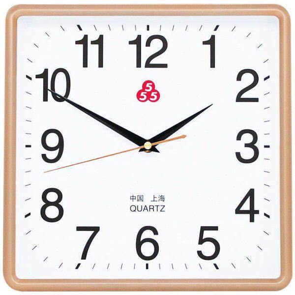 新款降价上海三五牌石英钟555钟表挂钟客厅简约大气方形静音家