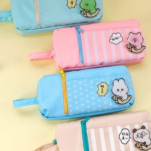 青壹坊出去玩多层分隔笔袋大容量盐系文具盒初高中学生文具收纳袋