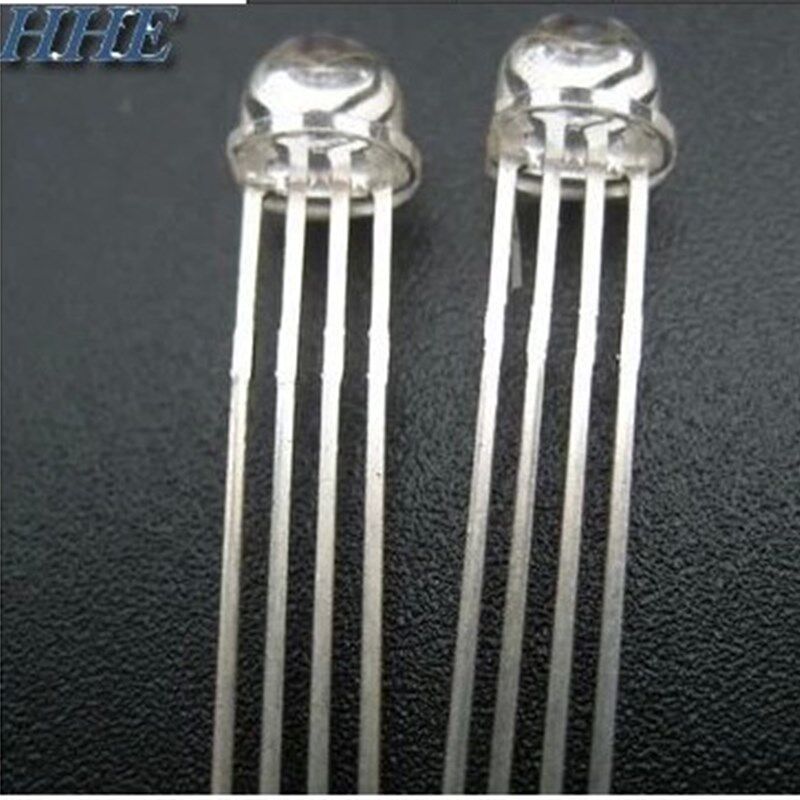 5MM草帽全彩LED四脚红绿蓝三色共阴透明RGB可控制红绿蓝大草帽