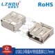 A型母座 卷边 AF侧插90度 立式 USB2.0 弯针 13.7mm 直脚 直边