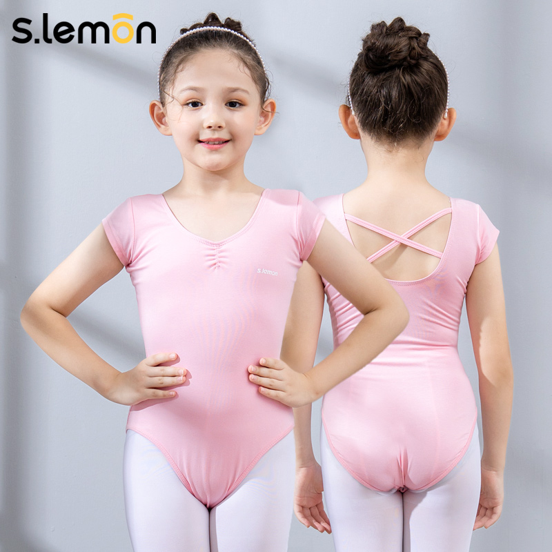 舞蹈服儿童女连体服夏季短袖中国舞形体服艺O考芭蕾舞服女童练功