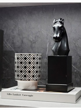 现代轻奢杯架书架软蜡相家居装饰柜样板间客厅挂画摆W件组合装饰