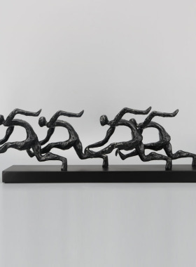 极简现代软装中式家具电视柜人物趣味抽象M奔跑人线条长腿小摆件