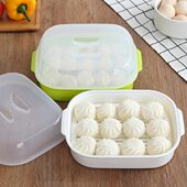 微波炉专用盒蒸馒头包子器皿厨房烹饪加热用具热饭蒸笼长方形蒸屉