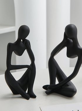 北欧轻奢抽象人物摆件工艺品创y意办公室客厅酒柜电视柜家居装饰
