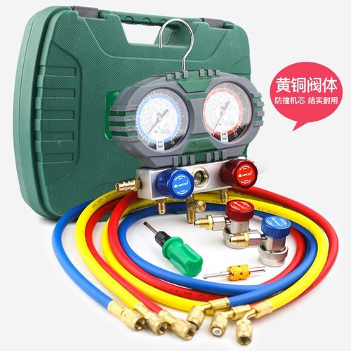 鸿森汽车空调加氟表HlS-S60-105-A高低压冷媒加液雪种压力表R134A