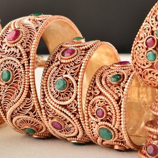 曼扎盘尼泊尔手工家用供佛铜鎏金掐丝镶宝石曼茶罗曼达盘修盘10cm