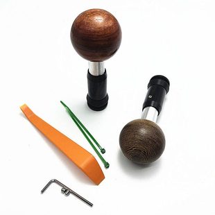 汽车改装实木排挡头自动挡波棍头桃木纹手球加高个性档把加长杆