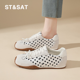 新款 2026年春季 百搭时尚 复古波点风格 星期六德训鞋 平跟休闲鞋 女款