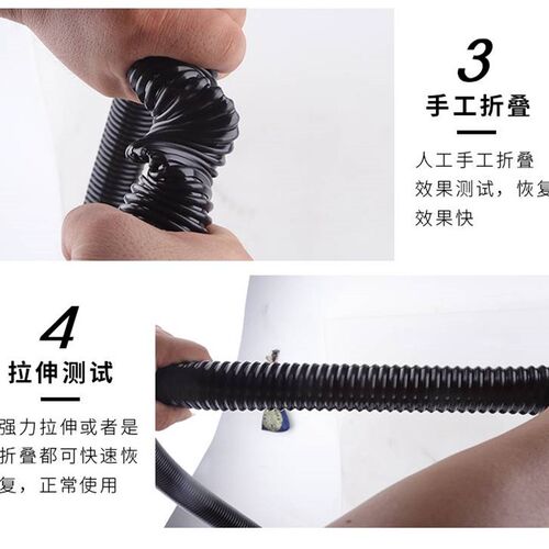 工业吸尘器管PVC螺纹管软管除尘管软接头波纹通风管吸尘器管黑色