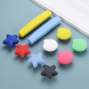 卡通拉手星星抽屉柜门把手儿童房创意可爱彩色衣柜软胶防碰撞手柄