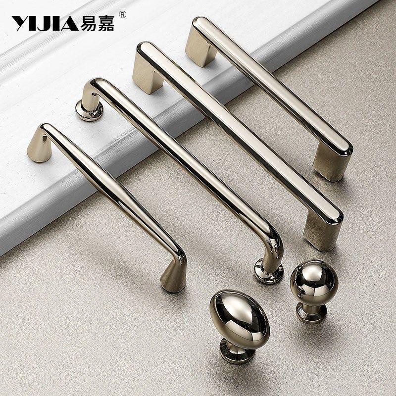 法式极简钛银色衣柜橱柜门拉手意式家具电视柜床头柜抽屉门把手柄