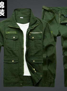 劳保棉线工作服套装耐磨防烫电焊工纯棉加厚工作工作服建筑汽修工
