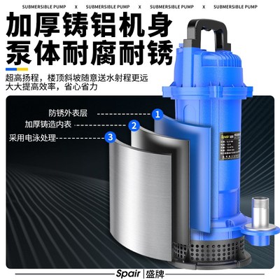 直流潜水泵12V24V48V60V电瓶电动车抽水家用大功率农用灌溉水泵