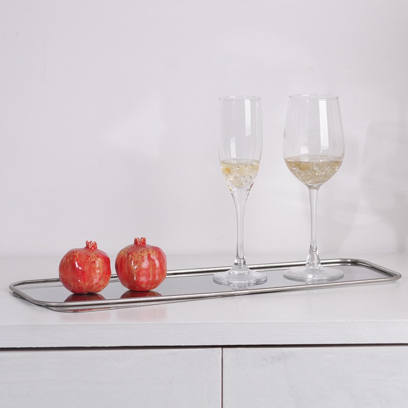 现代简约创d意错位托盘摆样板房售楼部展厅极简长方形收纳盘装饰