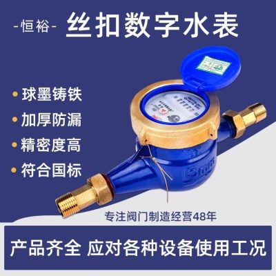 水表旋翼式丝扣数字表家用宁波自来水法兰冷水表水厂工程4分dn15,五金/工具,水表,淘宝优惠券,粉丝福利购,淘宝优惠卷