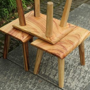 香樟实木小凳子家用客厅小板凳老式小矮凳结实耐用小木凳复古方凳