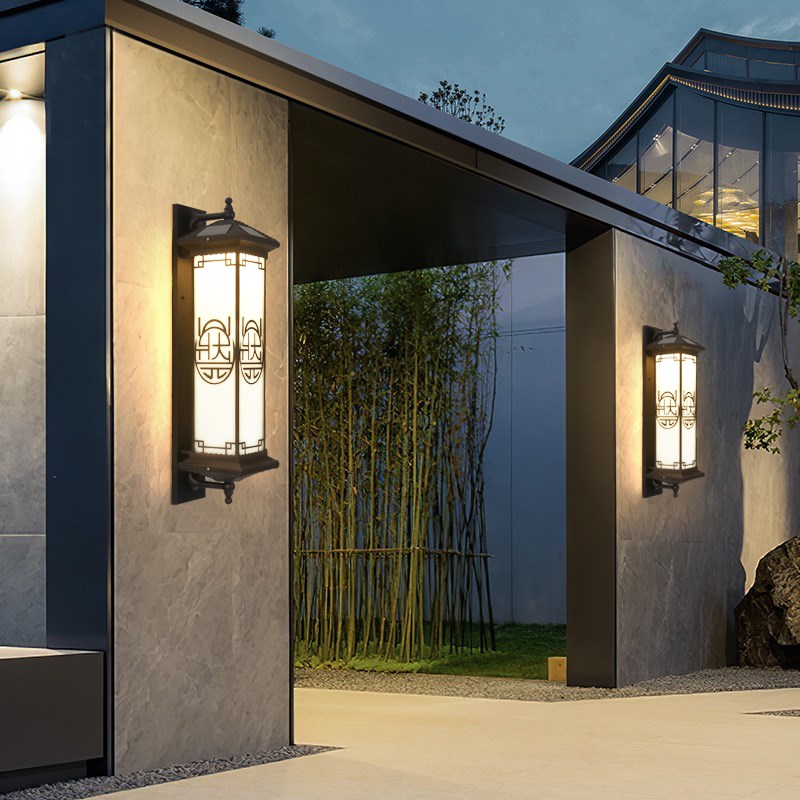 中式别墅户外壁灯k庭院大门柱灯太阳能灯室外院子花园外墙防水走